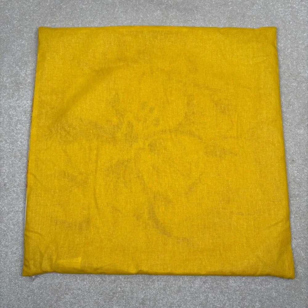 Pottery Barn Set 3 Pillow Covers 20x20 Red Poppy Yellow Floral Ikat Cotton Linen